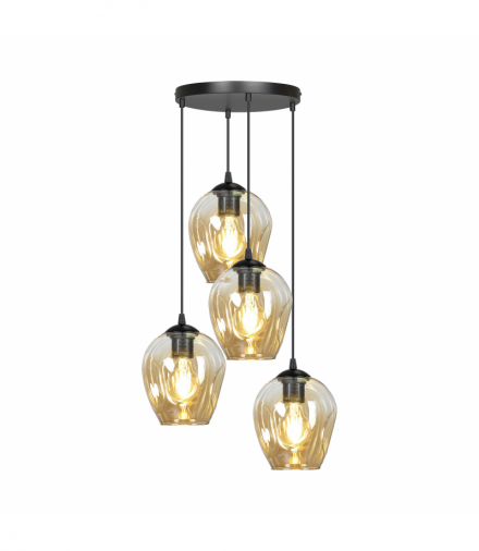 IRIS lampa wisząca, moc max.4x60W, E27, czarno-złota Orno Adviti AD-LD-6328B-CE27SP