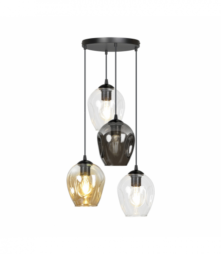 IRIS lampa wisząca, moc max.4x60W, E27, czarno-kolorowa (mix) Orno Adviti AD-LD-6328B-FCE27SP