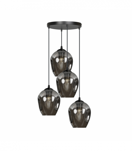 IRIS lampa wisząca, moc max.4x60W, E27, czarno-grafitowa Orno Adviti AD-LD-6328B-GRE27SP