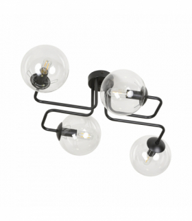 BARI lampa wisząca, moc max.4x40W, E14, czarno-transparentna Orno Adviti AD-LD-6329B-TRE14SP
