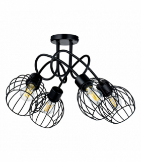 MARBELLA lampa wisząca, moc max. 4x60W, E27, czarna Orno Adviti AD-LD-6352BE27M