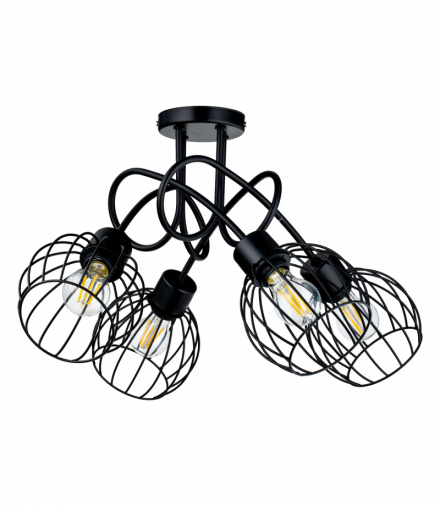MARBELLA lampa wisząca, moc max. 4x60W, E27, czarna Orno Adviti AD-LD-6352BE27M