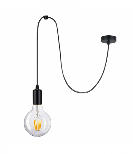 LINO lampa wisząca, moc max. 1x60W, E27, czarna Orno Adviti AD-LD-6358BE27