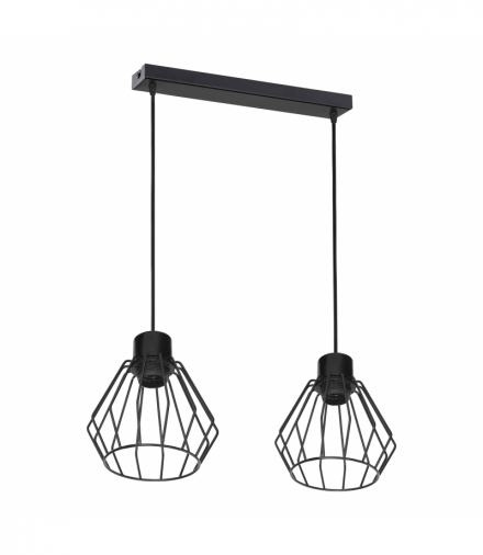 PINO lampa wisząca, moc max. 2x60W, E27, czarna Orno Adviti AD-LD-6374BE27M