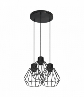 PINO lampa wisząca, moc max. 3x60W, E27, czarna, podstawa okrągła Orno Adviti AD-LD-6376BE27M