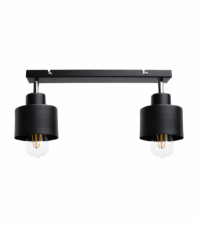 LISA oprawa ścienno-sufitowa, moc max. 2x60W, E27, czarna, listwa Orno AD-LD-6393BE27M