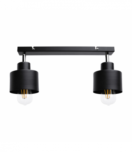 LISA oprawa ścienno-sufitowa, moc max. 2x60W, E27, czarna, listwa Orno AD-LD-6393BE27M