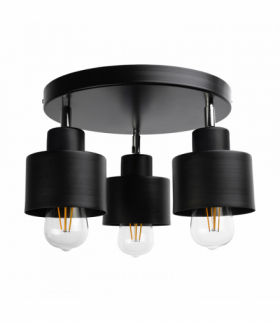 LISA oprawa ścienno-sufitowa, moc max. 3x60W, E27, czarna, podstawa okrągła, jednopoziomowa, ruchome głowice lampy Orno AD-LD-6396BE27M