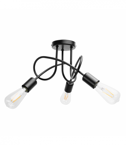 MALAGA lampa wisząca, moc max.3x60W, E27, czarna Orno Adviti AD-LD-6401BE27M