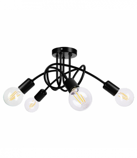 MALAGA lampa wisząca, moc max. 4x60W, E27, czarna Orno Adviti AD-LD-6402BE27M