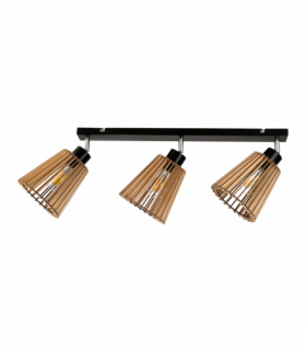 DELOS 3P E27, oprawa ścienno-sufitowa, max. 3x60W, czarna, drewno Orno AD-LD-6406BE27D