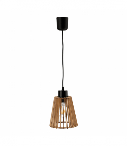 DELOS 1P E27, lampa wisząca, max. 60W, czarna, drewno Orno Adviti AD-LD-6407BE27D