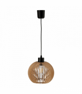 ANAFI 1P E27, lampa wisząca, max. 60W, czarna, drewno Orno Adviti AD-LD-6411BE27D