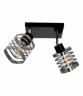 SIENA 2P E27, oprawa ścienno-sufitowa, max. 2x60W, czarna, podstawa kwadrat Orno AD-LD-6420BE27SW