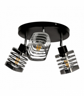 SIENA 3P E27, oprawa ścienno-sufitowa, max. 3x60W, czarna, podstawa okrągła, ruchome głowice lampy, jeden poziom Orno AD-LD-6422BE27SW
