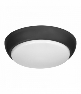 KOKO oprawa 2xE27 z mikrofalowym czujnikiem ruchu, 2x40W, czarna-polipropylen, klosz matowy-poliwęglan, IP44, IK10 Orno AD-PL-6256BE27PMM