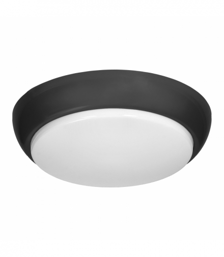 KOKO oprawa 2xE27 z mikrofalowym czujnikiem ruchu, 2x40W, czarna-polipropylen, klosz matowy-poliwęglan, IP44, IK10 Orno AD-PL-6256BE27PMM