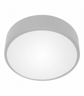 OVO plafon LED, 24W, 4000K, 2750lm, szara stal, klosz szklany matowy, IP20, Ø 300 Orno AD-PL-6289GLSM4