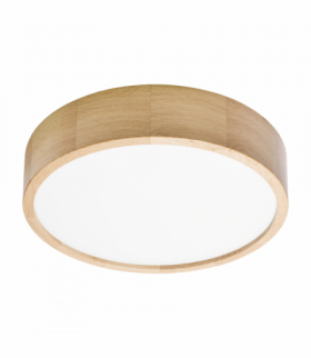 OVO plafon 3xE27, 3x24W, dębowy, klosz szklany matowy, IP20, Ø 375 Orno AD-PL-6292OE27SM