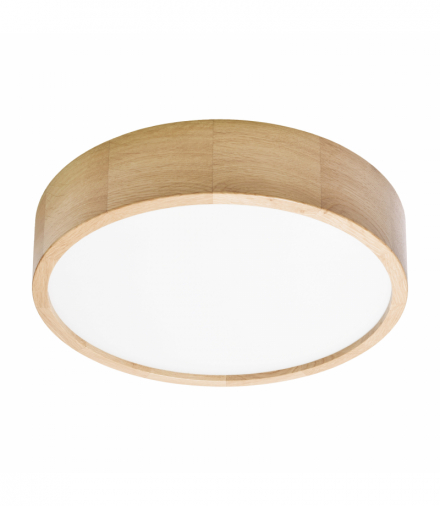 OVO plafon 3xE27, 3x24W, dębowy, klosz szklany matowy, IP20, Ø 375 Orno AD-PL-6292OE27SM