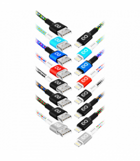 EXC Mobile kabel USB - Lightning DIAMOND, 1.5M, 2.4A, szybkie ładowanie, kolor mix Orno CABEXCDIAMLIG1.5MIX2