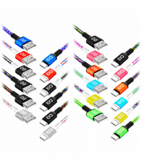 EXC Mobile kabel USB - USB-C DIAMOND, 1.5M, 3A, szybkie ładowanie, kolor mix Orno CABEXCDIAMUSC1.5MIX2