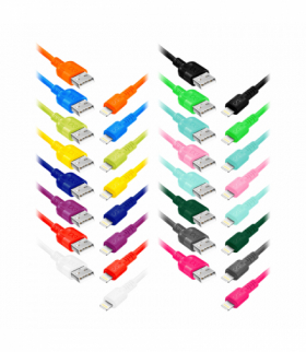 EXC Mobile kabel USB - Lightning WHIPPY, 2M, 2.4A, szybkie ładowanie, kolor mix Orno CABEXCWHILIGH2.0MIX2