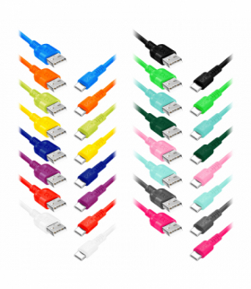 EXC Mobile kabel USB - USB-C WHIPPY, 0.9M, 3A, szybkie ładowanie, kolor mix Orno CABEXCWHIUSBC0.9MIX2