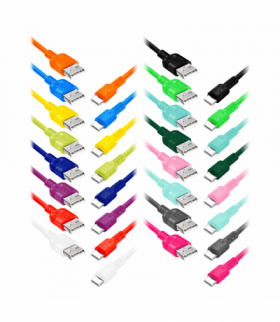 EXC Mobile kabel USB - USB-C WHIPPY, 2M, 3A, szybkie ładowanie, kolor mix Orno CABEXCWHIUSBC2.0MIX2