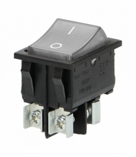 Łącznik kołyskowy podświetlany, przycisk przeźroczysty, czarna obudowa Orno OR-AE-13179/W/B