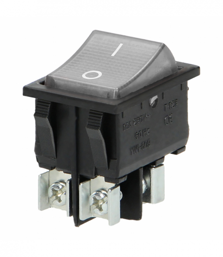 Łącznik kołyskowy podświetlany, przycisk przeźroczysty, czarna obudowa Orno OR-AE-13179/W/B