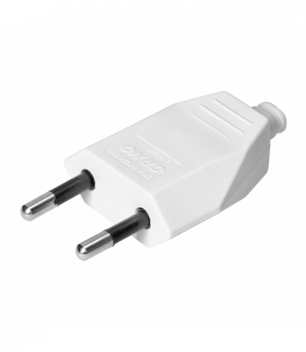 Wtyczka płaska bez uziemienia, 2,5A, 250V, biały poliwęglan, 50 sztuk Orno OR-AE-13241/W/50