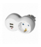 Rozgałęźnik 2P+Z (Schuko) z ładowarką 2xUSB, biało-szary Orno OR-AE-13246(GS)