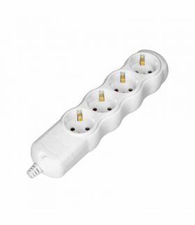Rozgałęźnik 4x2P+Z Schuko, biały Orno OR-AE-13264(GS)/W