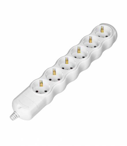 Rozgałęźnik 6x2P+Z Schuko, biały Orno OR-AE-13268(GS)/W