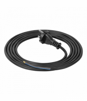 Przewód przyłączeniowy z wtyczką, guma, 2x1mm2, 3m, czarny Orno OR-AE-13271/3M