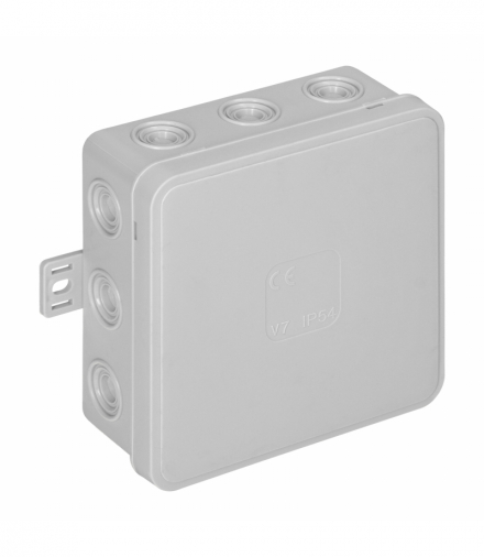 Puszka n/t CLICK, IP54, 12 przepustów, 100x100x41mm, szara Orno OR-JB-13804/G