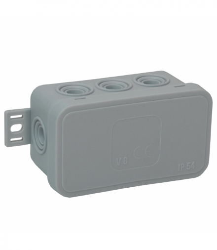 Puszka n/t CLICK, IP54, 8 przepustów, 80x45x41mm, szara, 100 szt. Orno OR-JB-13805/G/100