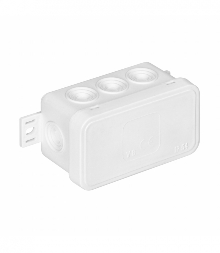 Puszka n/t CLICK, IP54, 8 przepustów, 80x45x41mm, biała Orno OR-JB-13805/W