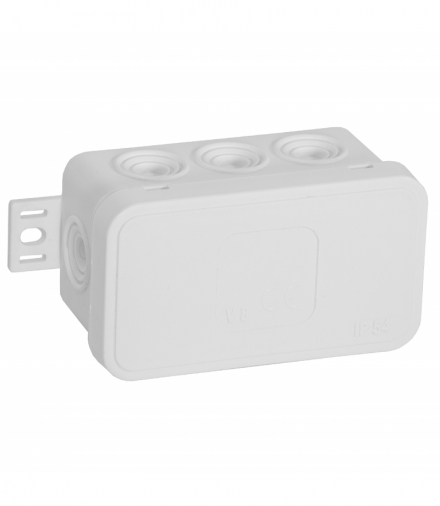 Puszka n/t CLICK, IP54, 8 przepustów, 80x45x41mm, biała, 100 szt. Orno OR-JB-13805/W/100
