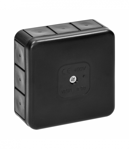 Puszka n/t PRO, IP55, 400V, 12 przepustów, 85x85x37mm, czarna Orno OR-JB-13807/B