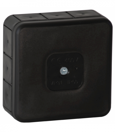 Puszka n/t PRO, IP55, 400V, 12 przepustów gumowych, 85x85x37mm, czarna, 60 szt. Orno OR-JB-13807/B/60