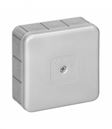 Puszka n/t PRO, IP55, 400V, 12 przepustów, 85x85x37mm, szara Orno OR-JB-13807/G