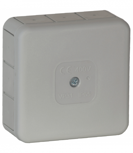 Puszka n/t PRO, IP55, 400V, 12 przepustów gumowych, 85x85x37mm, szara, 60 szt. Orno OR-JB-13807/G/60