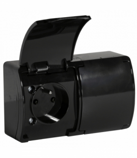 Gniazdo podwójne 2x2P+Z AQUATIC, IP44, czarne, 10 szt. Orno OR-OE-7106/B/10