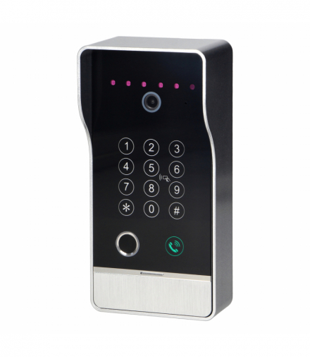 GUARDO panel zewnętrzny z kamerą Full HD 1080p do rozbudowy zestawu, jednorodzinny, z czytnikiem linii papilarnych, szyfratorem i czytnikiem zbliżeniowym, montaż natynkowy Orno OR-VID-MO-1076KV/S