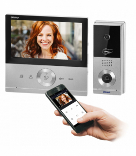 Tuya Zestaw wideodomofonowy CONESSI Full HD, bezsłuchawkowy monitor 7" LCD, kaseta zewnętrzna z czytnikiem kart i breloków RFID, WiFi i obsługa poprzez aplikację Tuya Orno OR-VID-MS-1075