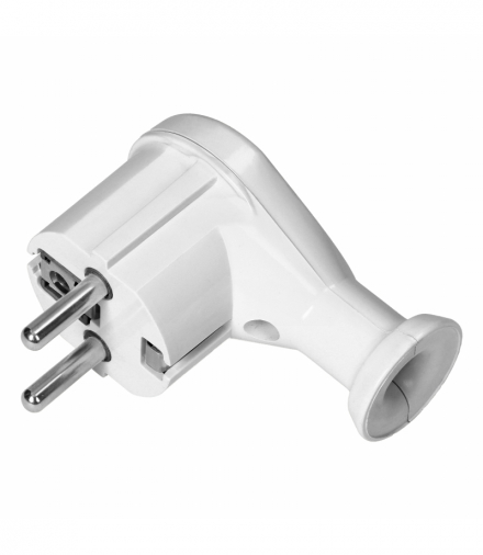 Wtyczka kątowa 2P+Z, Uni-Schuko, biała Orno OR-AE-13261/W