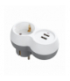 Rozgałęźnik 2P+Z (Schuko) z ładowarką 2xUSB, biało-szary Orno OR-AE-13246(GS)