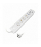 Listwa przeciwprzepięciowa, 4 gniazda 2P+Z (Schuko), kabel 3x1,0mm2, 3m, z wyłącznikiem podświetlanym dwutorowym. 16A/230 VAC, Ochronnik przeciwprzepięciowy Typ 3, Ładowarka 2xUSB 2,1A, biała Orno ORAE13243(GS)/W/3M
